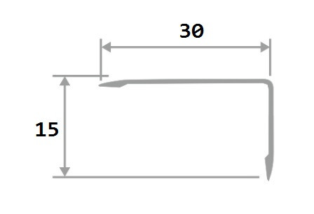 Алюминиевый уголок 15х30 мм ПН-30х15 серебро матовое 2,7 м