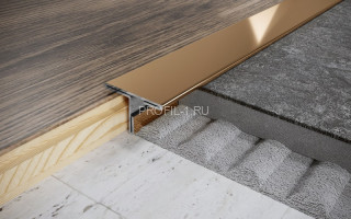 Т-профиль из нержавеющей стали 30 мм FT 30 GP золото полированное 270 см Т-профиль из нержавеющей стали 30 мм FT 30 GP золото полированное 270 см