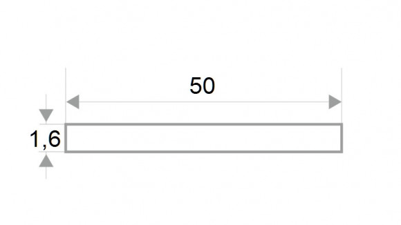 Алюминиевая полоса 50 мм серебристый муар (1,6 мм) 3м