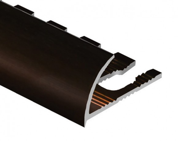 Профиль для плитки С-образный алюминий гибкий 12 мм PV21-11 коричневый блестящий 2,7 м