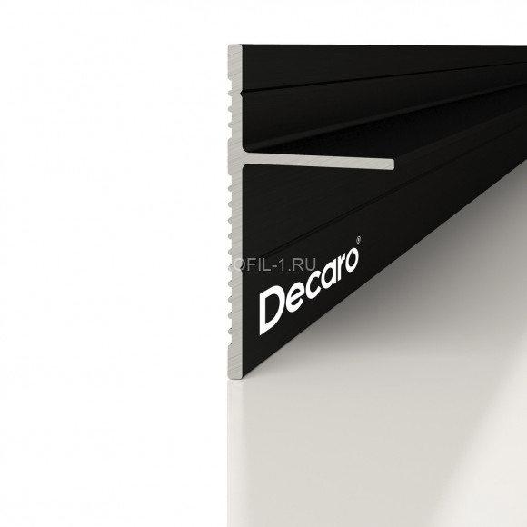 Алюминиевый теневой плинтус Decaro D004.1A Black черный 2 м