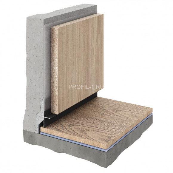 Алюминиевый теневой плинтус Decaro D004.1A Black черный 2 м Алюминиевый теневой плинтус Decaro D004.1A Black черный 2 м