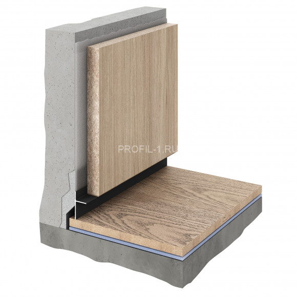 Алюминиевый теневой плинтус Decaro D004.1A Black черный 2 м Алюминиевый теневой плинтус Decaro D004.1A Black черный 2 м