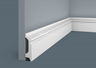 Напольный плинтус Cosca PX-001 белый полистирол 21х78 мм 2м