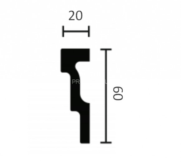 Потолочный плинтус NMC Nomastyl M2 белый полистирол 20х60 мм 200 см