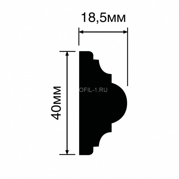 Молдинг HiWood D40V1 белый 40х18,5 мм 2 метра