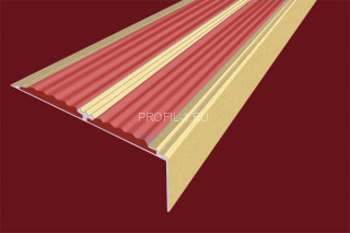 Порог угловой 70х22 мм алюминиевый противоскользящий АУ-70-Анод золото-красный 3,0 м Порог угловой 70х22 мм алюминиевый противоскользящий АУ-70-Анод золото-красный 3,0 м