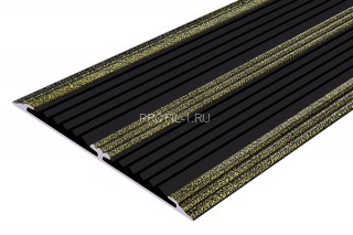 Алюминиевая полоса с 2-мя резиновыми вставками АП-70-Антик бронза-черный 1,5 м