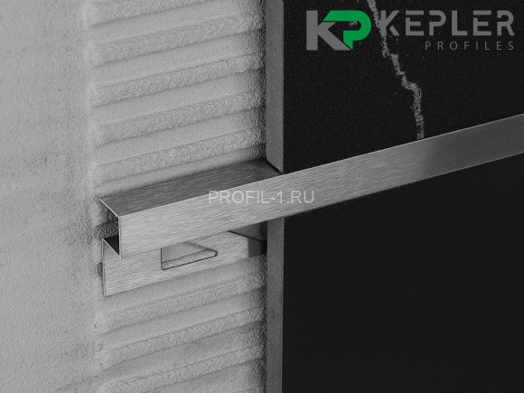 П-профиль закладной 10х10 мм из нержавеющей стали SS 304 FSBP017-10 S S.S.304 сатинированный 2.7 м