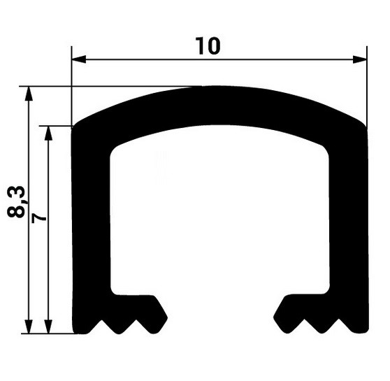Алюминиевый П-профиль 8х10 Б-1 шампань люкс 2,7 м