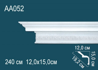 Потолочный плинтус с рисунком Перфект AA052 полиуретан 150х192х120 мм 240 см