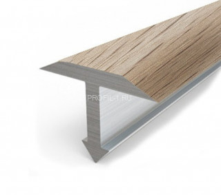 Алюминиевый профиль Т-образный 14 мм Т-14 КД Дуб беленый 2,7 м (упаковка 10 штук)