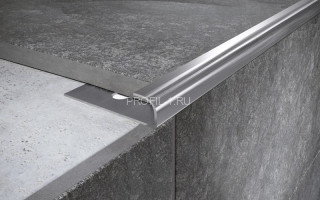 С-профиль из нержавеющей стали 15 мм FR 15 S сатинированная сталь 270 см