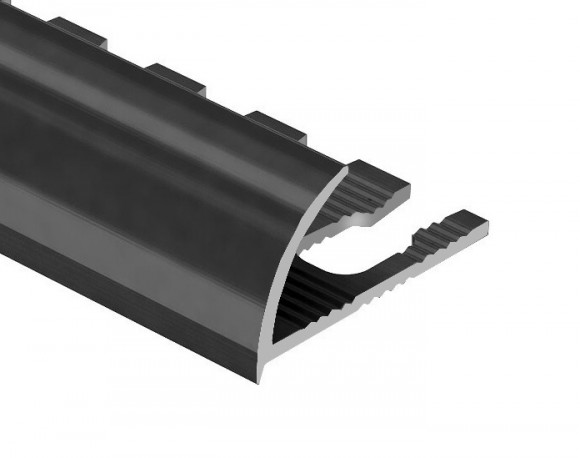 Профиль для плитки С-образный алюминий гибкий 12 мм PV21-19 черный блестящий 2,7 м