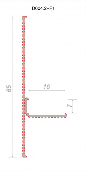 Алюминиевый теневой плинтус Decaro D004.2 Regulated (D004.2A Black+F1A Black) черный с регулируемым зазором 0-55 мм 2 м