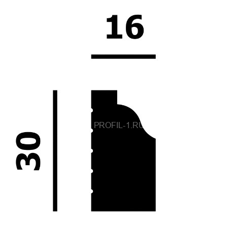 Декоративный молдинг Перфект Плюс P182 белый ударопрочный 16х30 мм 2 м