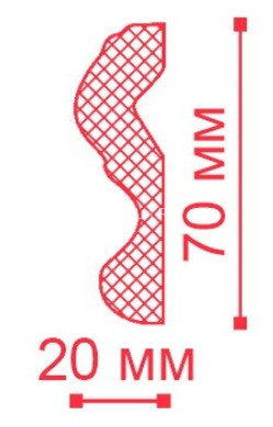 Потолочный плинтус NMC Nomastyl N белый полистирол 20х70 мм 200 см