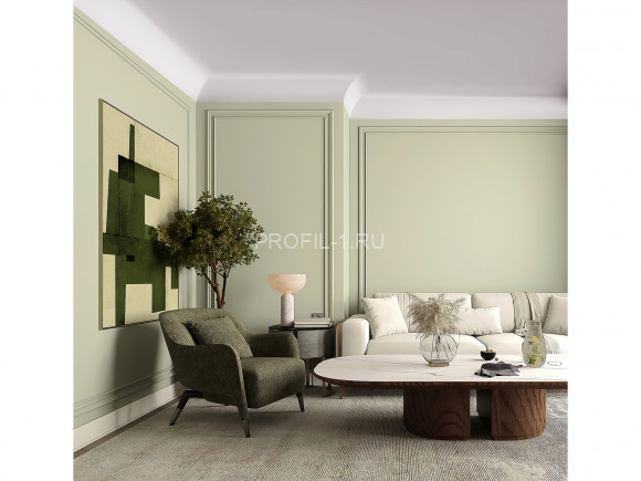 Потолочный плинтус HiWood A178 из фитополимера белый 140мм х 110мм х 2м