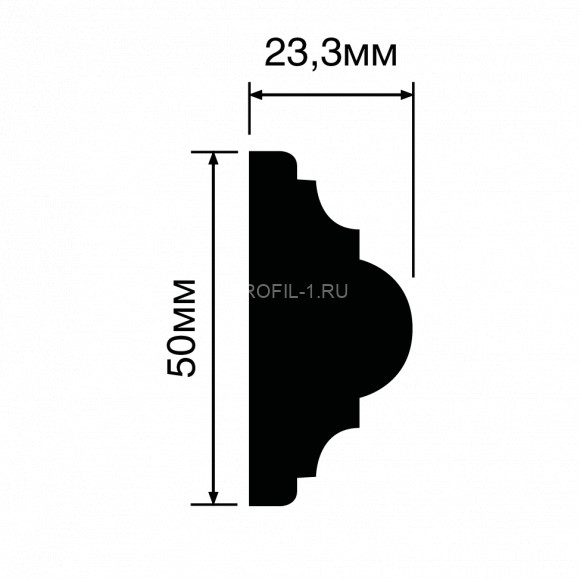 Молдинг HiWood D50V1 белый 50х23,3 мм 2 метра Молдинг HiWood D50V1 белый 50х23,3 мм 2 метра