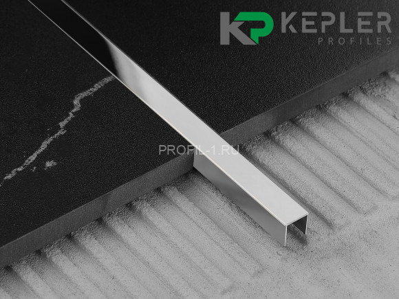 П-профиль бордюрный 10х8 мм из нержавеющей стали SS 304 FSUP08-P S.S.304 полированный 2.7 м