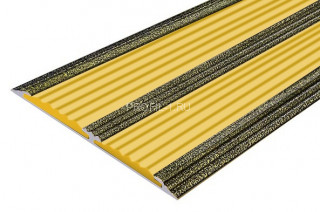 Алюминиевый порог одноуровневый 70 мм противоскользящий АП-70-Антик бронза-желтый 3,0 м