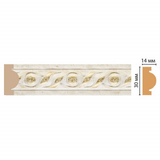 Молдинг DECOMASTER 157-41 ДМ (30x13x2400) цвет Молочный с золотом Молдинг DECOMASTER 157-41 ДМ (30x13x2400) цвет Молочный с золотом