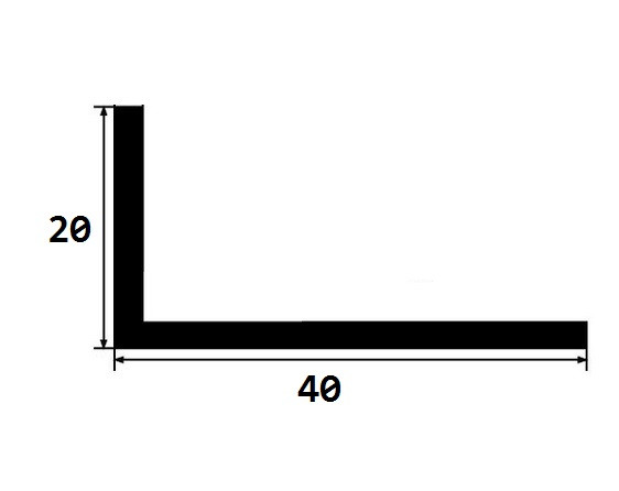 Латунный уголок 40х20 мм полированный 270 см