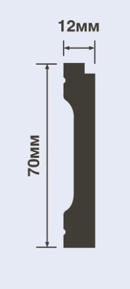 Напольный плинтус HiWood B70V3 белый 70х12 мм 200 см Напольный плинтус HiWood B70V3 белый 70х12 мм 200 см