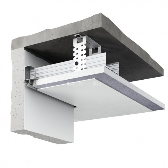 Теневой потолочный плинтус алюминиевый Decaro D005.2 без покрытия 2 м