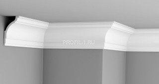 Потолочный плинтус Glanzepol GPX-18 белый полистирол 100х60 мм 2 м