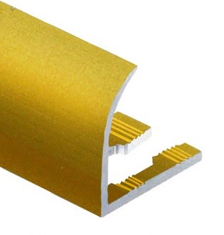 Профиль С-образный для плитки гибкий алюминий 10 мм PV26-04 золото матовое 2,7 м