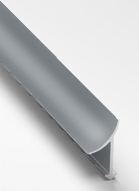 Уголок для плитки внутренний универсальный алюминий 10 мм PV30-34 темно-серый Ral 7000 2,7 м
