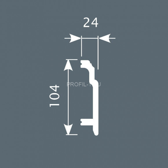 Напольный плинтус Cosca PX-003 белый полистирол 24х102 мм 2м Напольный плинтус Cosca PX-003 белый полистирол 24х102 мм 2м