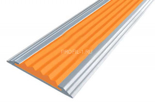 Алюминиевый порог противоскользящий одноуровневый 40 мм АП-40 без покрытия оранжевый 2,7 м