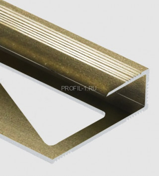 Профиль для ламината оконечный Panel L с рифлением алюминий 10 мм PV59-08 шампань матовая 2,7 м Профиль для ламината оконечный Panel L с рифлением алюминий 10 мм PV59-08 шампань матовая 2,7 м