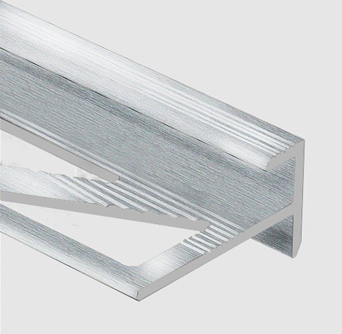 Алюминиевый профиль F-образный с рифлением PV53-03 серебро блестящее 2,7 м