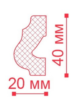 Потолочный плинтус NMC Nomastyl O белый полистирол 20х40 мм 200 см