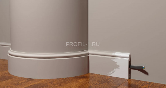 Напольный гибкий плинтус Decor-Dizayn DD701-E композитный материал белый, под покраску 100х16х2000 мм Напольный гибкий плинтус Decor-Dizayn DD701-E композитный материал белый, под покраску 100х16х2000 мм