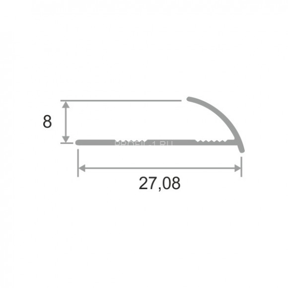 Алюминиеваый С-профиль 8 мм ПО-8 бежевый муар 2.7 м