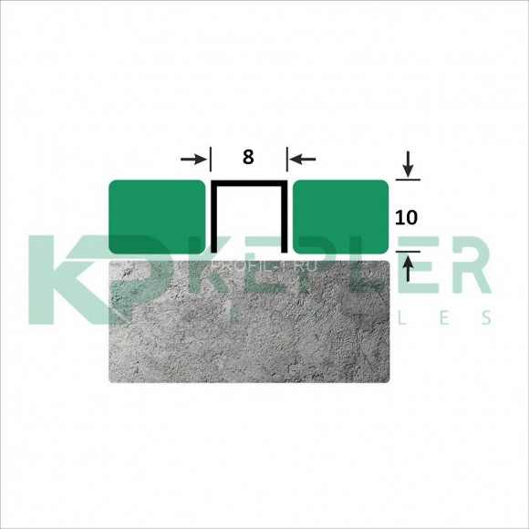 П-профиль бордюрный 10х8 мм из нержавеющей стали SS 304 FSUP08-S S.S.304 сатинированный 2.7 м