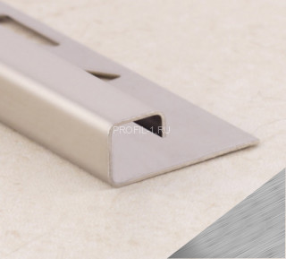С-профиль из нержавеющей стали окантовочный SB016-12H серебро глянец браш 2,7 м