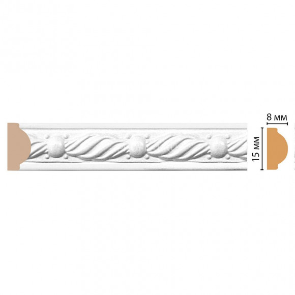 Молдинг DECOMASTER 130-16 ДМ (15x8x2400) цвет Береза белая