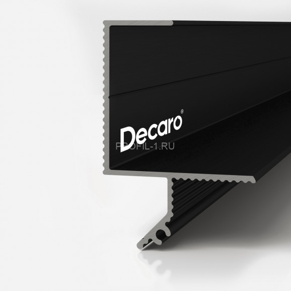 Теневой потолочный плинтус алюминиевый Decaro D005.2A Black черный 2 м