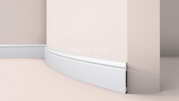 Напольный плинтус гибкий NMC Wallstyl FL2 FLEX белый полиуретан 15х120 мм 2м