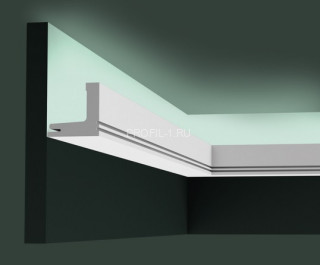 Потолочный плинтус для скрытого освещения Orac Decor C361 белый полиуретан 50х50 мм 2м Потолочный плинтус для скрытого освещения Orac Decor C361 белый полиуретан 50х50 мм 2м