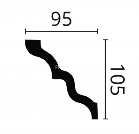 Потолочный плинтус NMC Nomastyl SM белый полистирол 95х105 мм 200 см