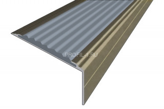 Противоскользящий порог алюминиевый угловой 26х50 мм АУ-50-Анод шампань-серый 1,0 м