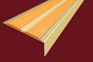 Алюминиевый порог 70х22 мм угловой противоскользящий АУ-70-Анод золото-оранжевый 3,0 м Алюминиевый порог 70х22 мм угловой противоскользящий АУ-70-Анод золото-оранжевый 3,0 м