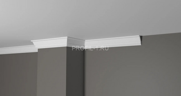 Потолочный плинтус Decor-Dizayn DD24 полистирол белый, под покраску 39х24х2000 мм