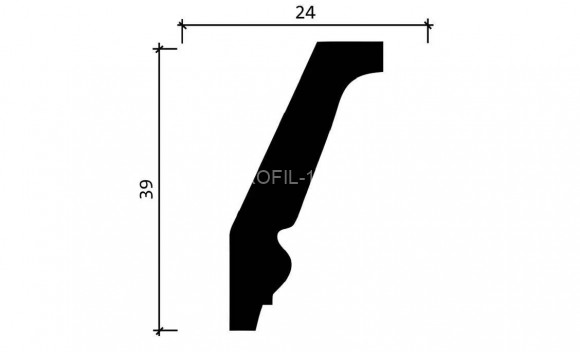 Потолочный плинтус Decor-Dizayn DD24 полистирол белый, под покраску 39х24х2000 мм